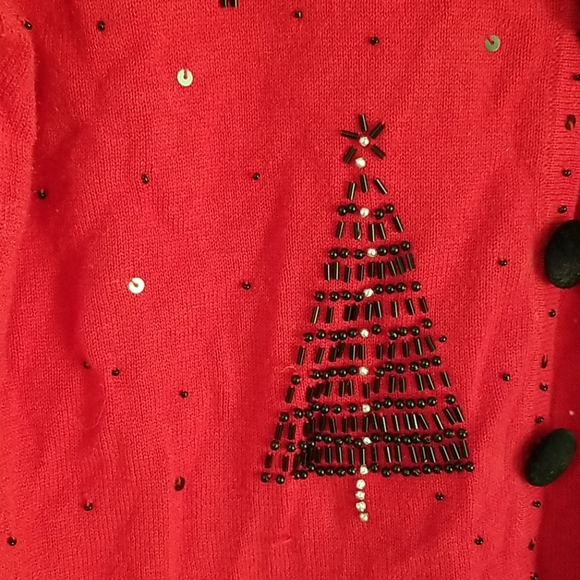 Beaded Christmas cardigan sweater - Picture 5 of 8